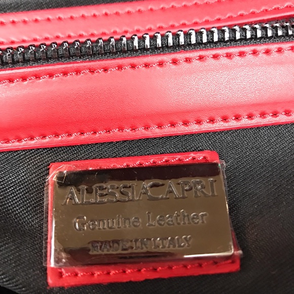 made in Italy flap leather satchel handbag bag - Picture 4 of 8